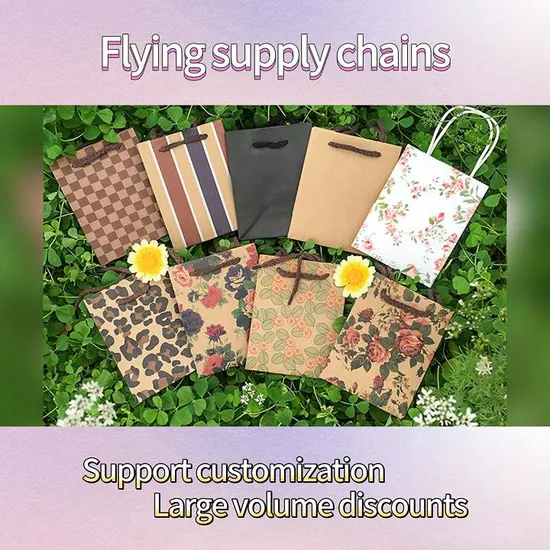 Recycled Biodegradable Retail Grocery Shopping Packaging Custom Made Fast Food Take Away Clothes Packaging Kraft Paper Bag